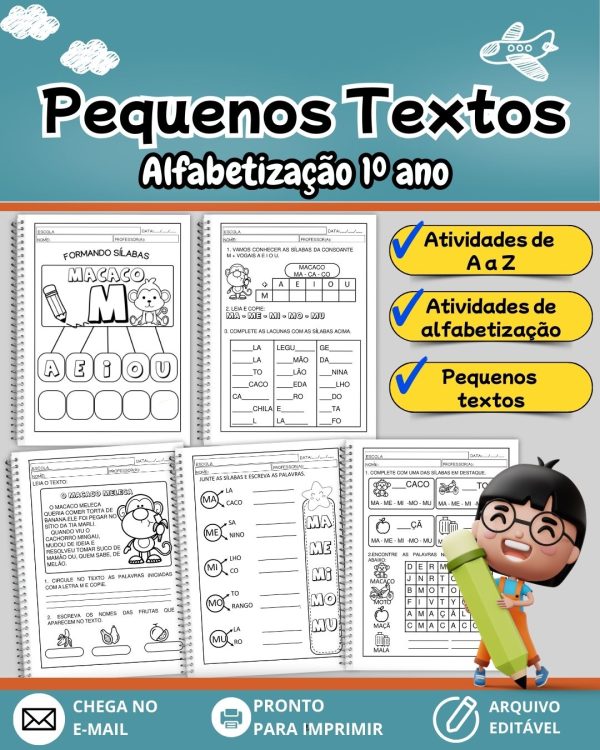 Pequenos Textos com atividades de Alfabetização 1ºano