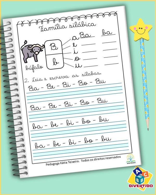 63 Atividades de Alfabetização Silabas Simples Letra Cursiva - Imagem 3