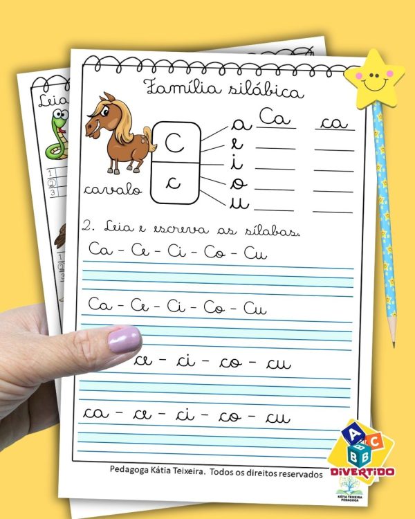 63 Atividades de Alfabetização Silabas Simples Letra Cursiva - Imagem 4