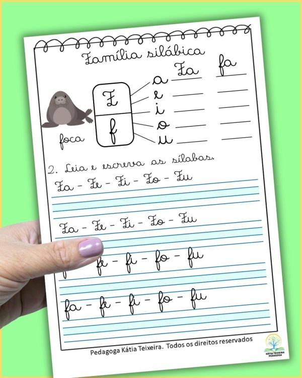 63 Atividades de Alfabetização Silabas Simples Letra Cursiva - Imagem 6