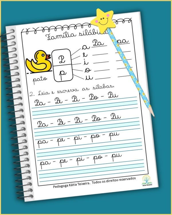 63 Atividades de Alfabetização Silabas Simples Letra Cursiva - Imagem 8