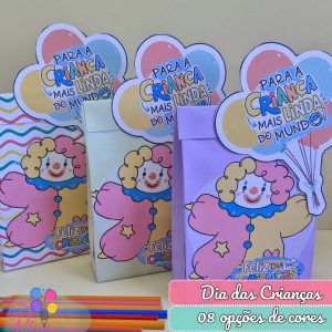 Sacolinhas Dia das Crianças Palhacinho Balão