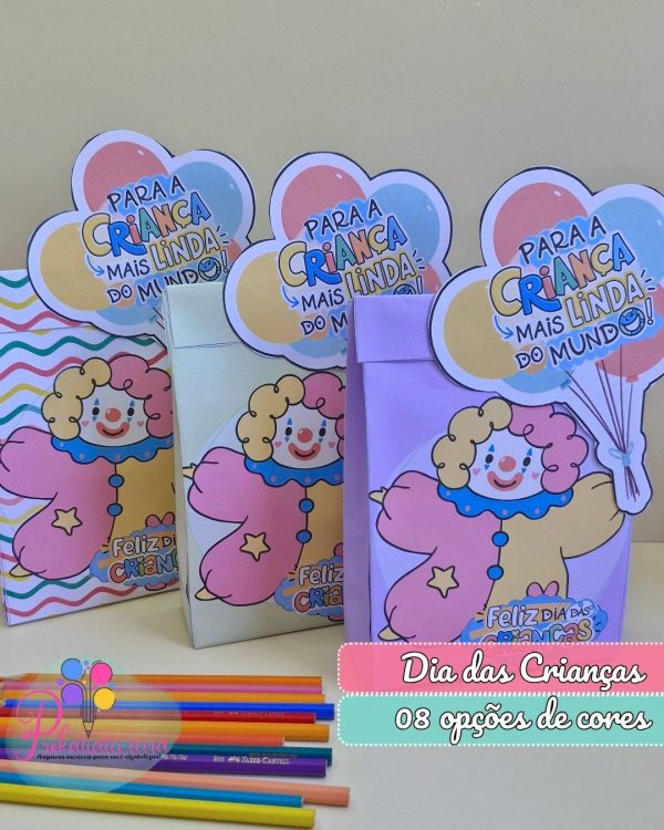 Sacolinhas Dia das Crianças Palhacinho Balão