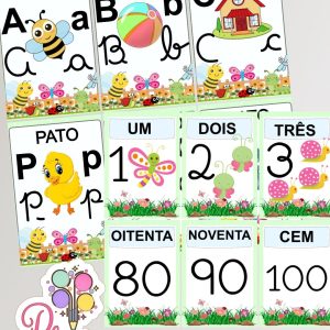 Kit Alfabeto e Números Bichinhos de Jardim