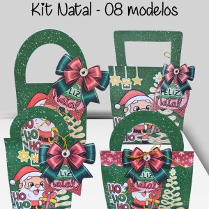 Kit Natal HO HO HO – Caixinha Verde 08 MODELOS