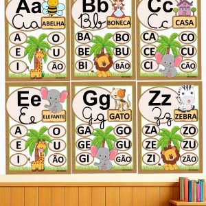 Alfabeto Ilustrado 4 Tipos de Letras Safari
