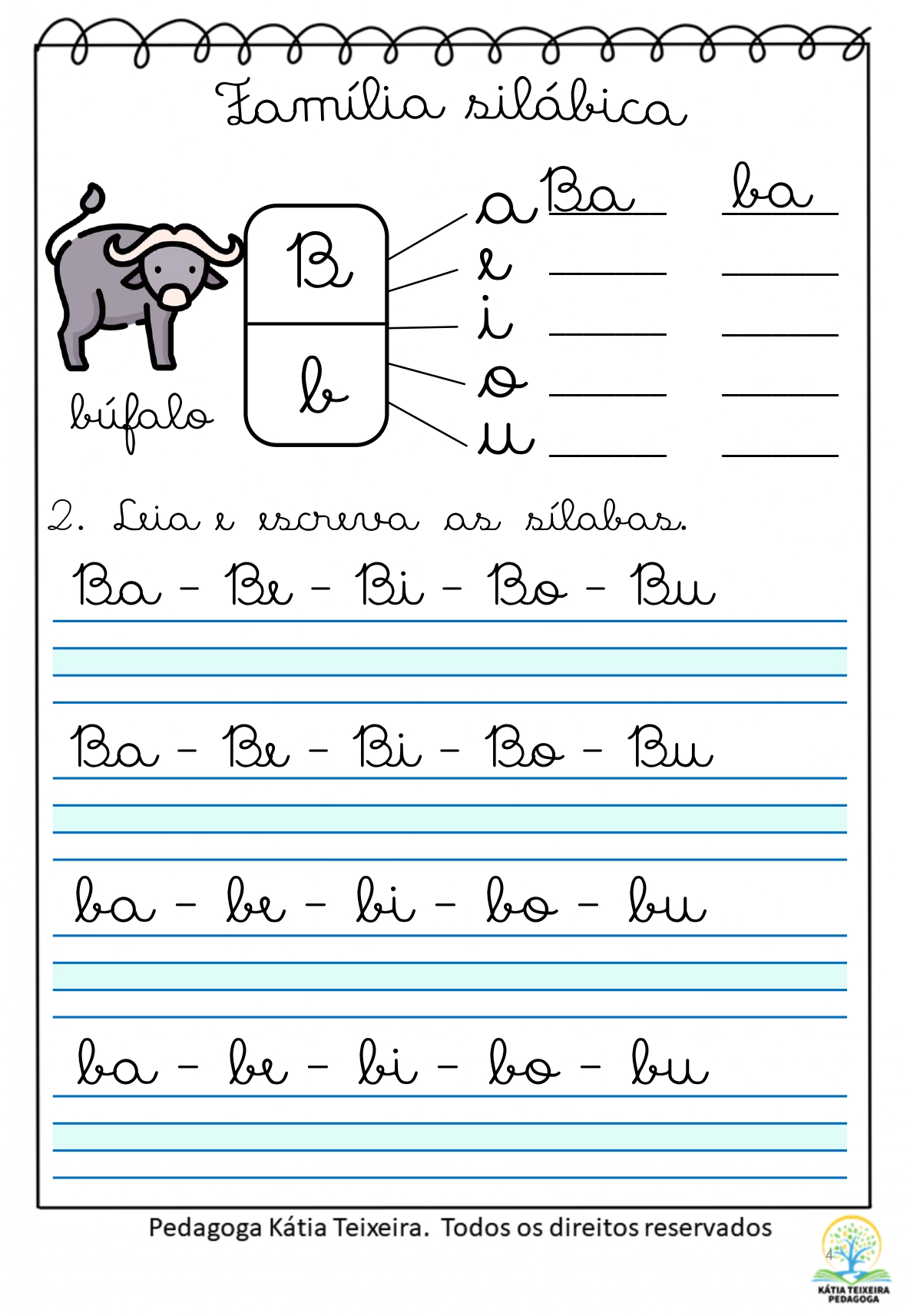 63 Atividades de Alfabetização Sílabas Simples Letra Cursiva - Imagem 3