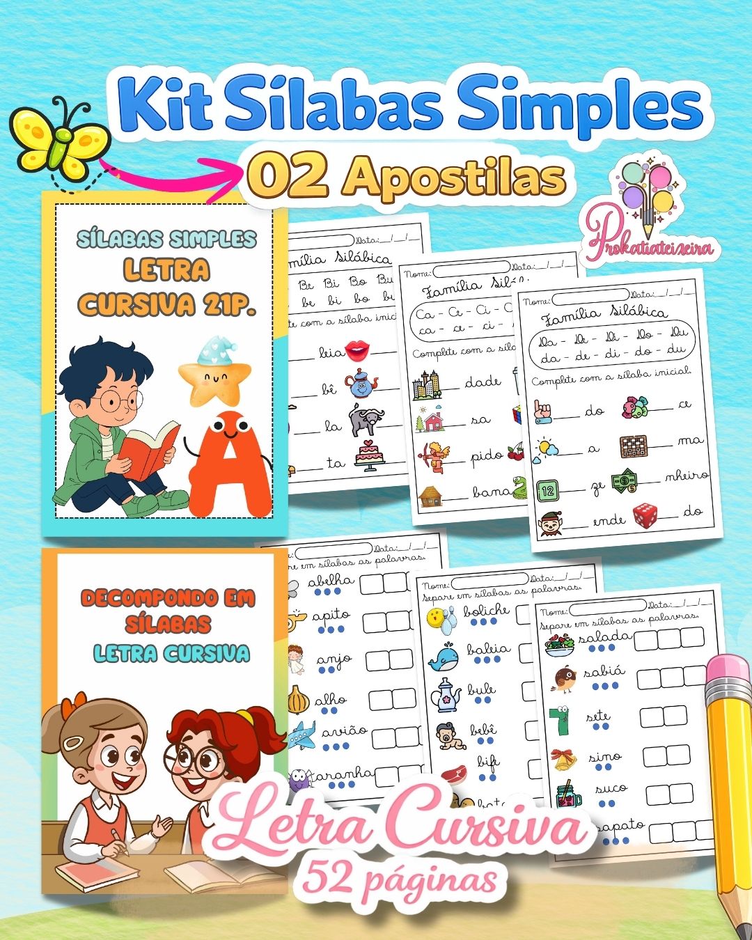 Kit Sílabas Simples – Letra Cursiva